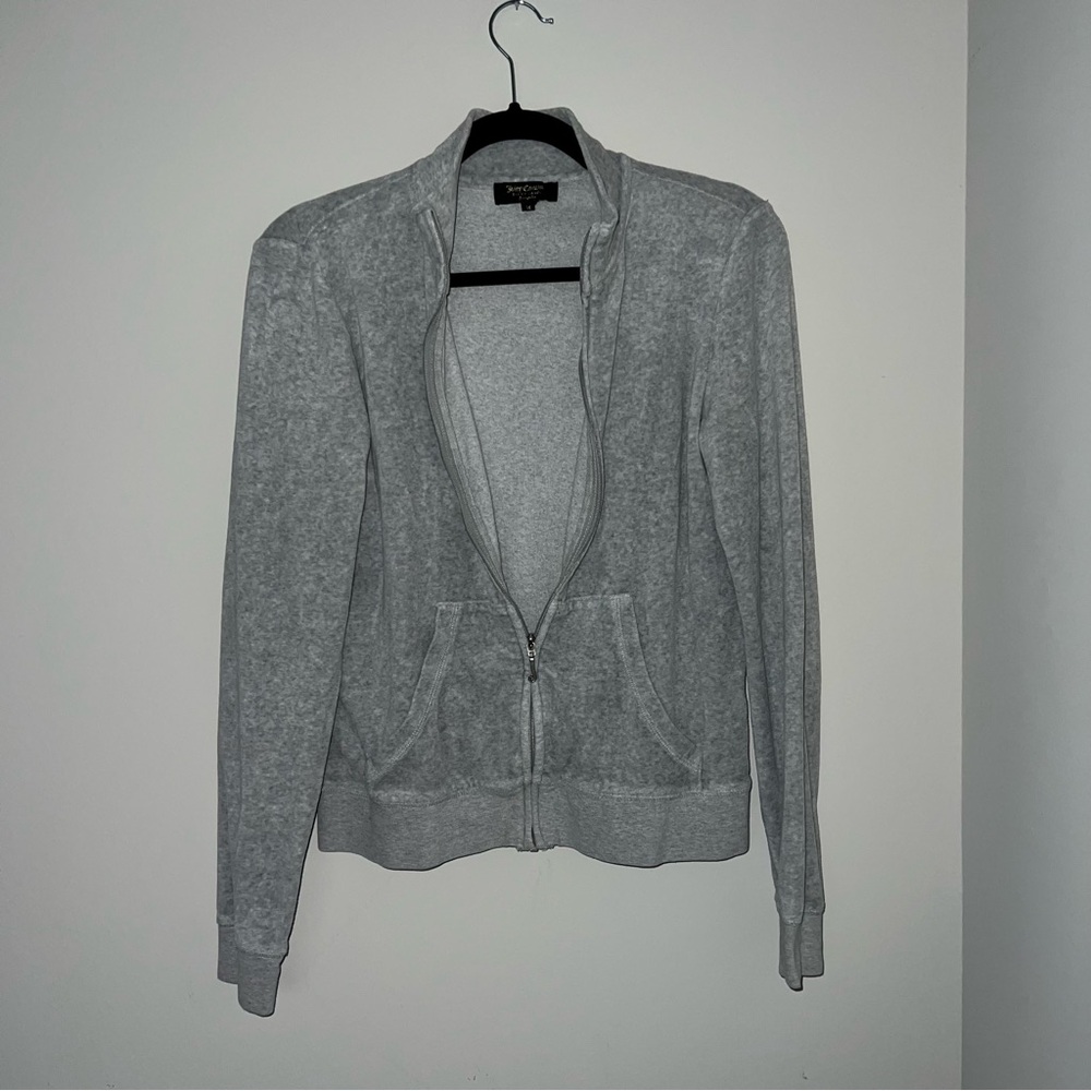 Juicy Couture Light Gray Zip-Up Velour Jacket